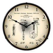 Collectable Sign and Clock 1925 Evinrude Outboard Motor Patent Blueprint Backlit Wall Clock