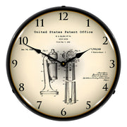 Collectable Sign and Clock 1929 Soda Fountain Drink Mixer Patent Blueprint Backlit Wall Clock