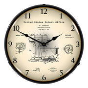 Collectable Sign and Clock 1934 Kitchen Mixer Patent Blueprint Backlit Wall Clock