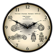 Collectable Sign and Clock 2003 Dodge Tomahawk V12 Patent Blueprint Backlit Wall Clock