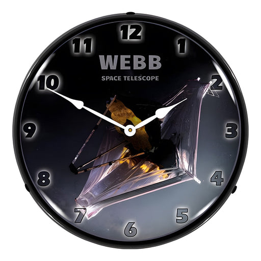 Collectable Sign and Clock Webb Telescope Patent Blueprint Backlit Wall Clock