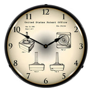 Collectable Sign and Clock 1980 Atari 2600 Joystick Controller Patent Blueprint Backlit Wall Clock