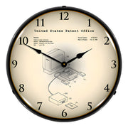 Collectable Sign and Clock 1986 Famicon Video Game System Patent Blueprint Backlit Wall Clock