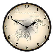 Collectable Sign and Clock 2001 Microsoft Xbox Controller Patent Blueprint Backlit Wall Clock