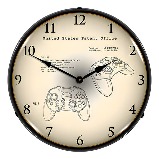 Collectable Sign and Clock 2001 Microsoft Xbox Controller Patent Blueprint Backlit Wall Clock