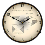 Collectable Sign and Clock 2001 Microsoft Xbox System Patent Blueprint Backlit Wall Clock