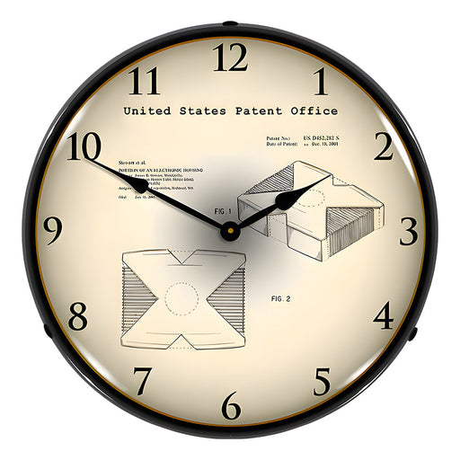 Collectable Sign and Clock 2001 Microsoft Xbox System Patent Blueprint Backlit Wall Clock