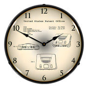 Collectable Sign and Clock 1995 Nintendo 64 Patent Blueprint Backlit Wall Clock