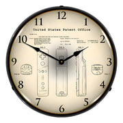 Collectable Sign and Clock 2006 Nintendo Wii Controllers Patent Blueprint Backlit Wall Clock