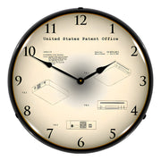 Collectable Sign and Clock 2005 Nintendo Wii Patent Blueprint Backlit Wall Clock