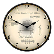 Collectable Sign and Clock 2012 Nintendo Wii U Patent Blueprint Backlit Wall Clock