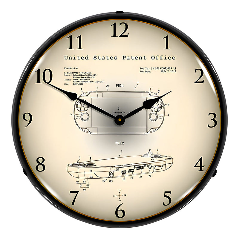 Collectable Sign and Clock 2012 Playstation Vita Patent Blueprint Backlit Wall Clock