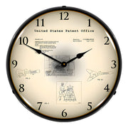 Collectable Sign and Clock 2008 Rock Hero Patent Blueprint Backlit Wall Clock
