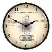 Collectable Sign and Clock 1995 Super Nintendo Patent Blueprint Backlit Wall Clock