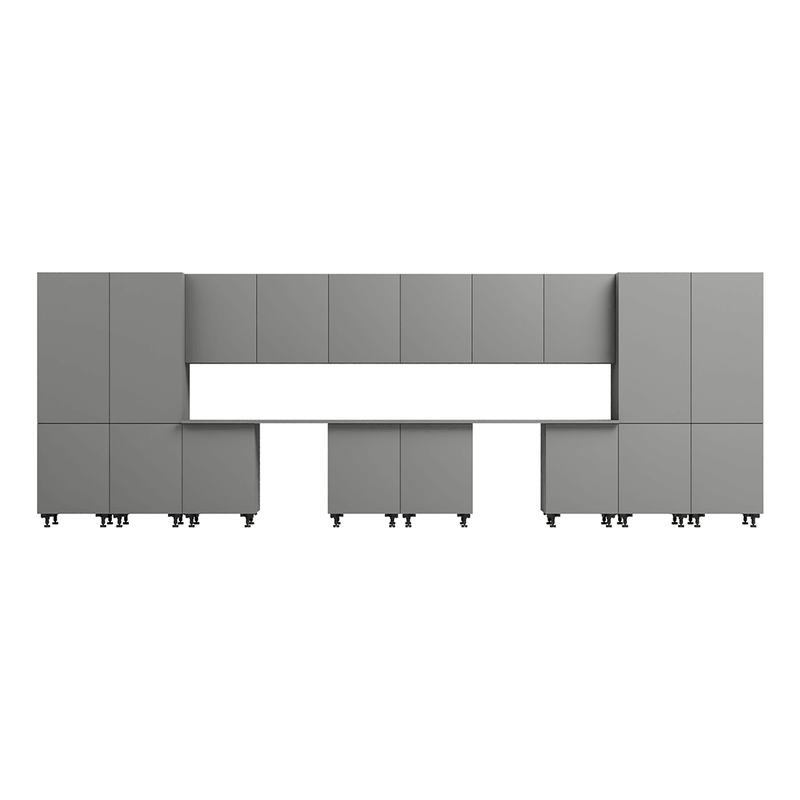 Klovo Grey 16-Piece Garage Cabinet System with Laminated Worktops