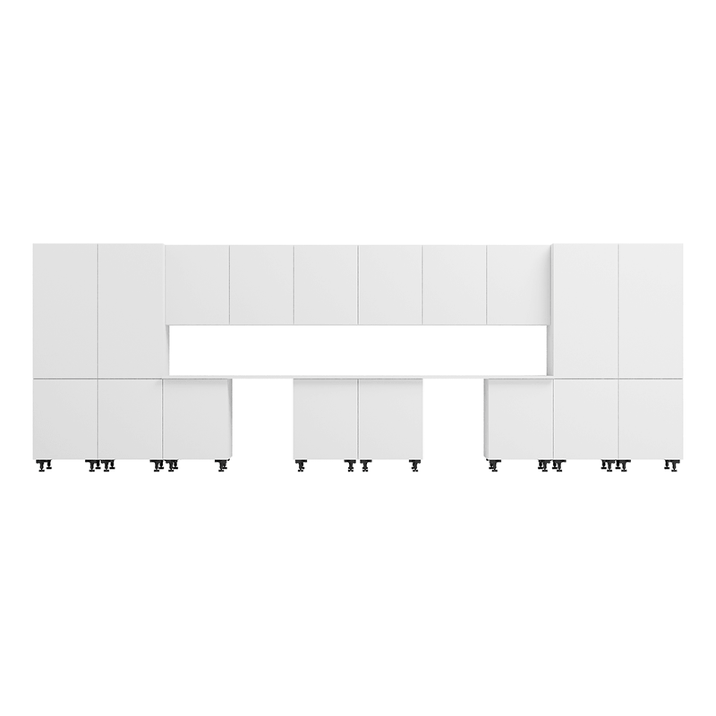 Klovo White 16-Piece Garage Cabinet System with Laminated Worktops