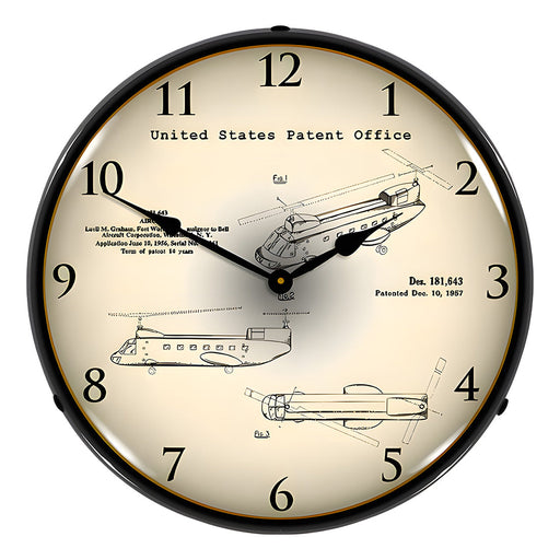 Collectable Sign and Clock 1956 CH-47 Chinook Helicopter Backlit Wall Clock