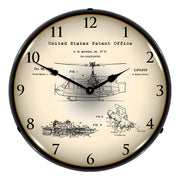 Collectable Sign and Clock 1969 UH-1 Huey Helicopter Patent Blueprint Backlit Wall Clock
