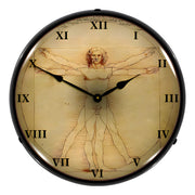 Collectable Sign and Clock Vitruvian Man Backlit Wall Clock