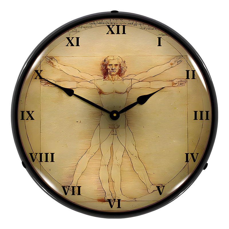 Collectable Sign and Clock Vitruvian Man Backlit Wall Clock
