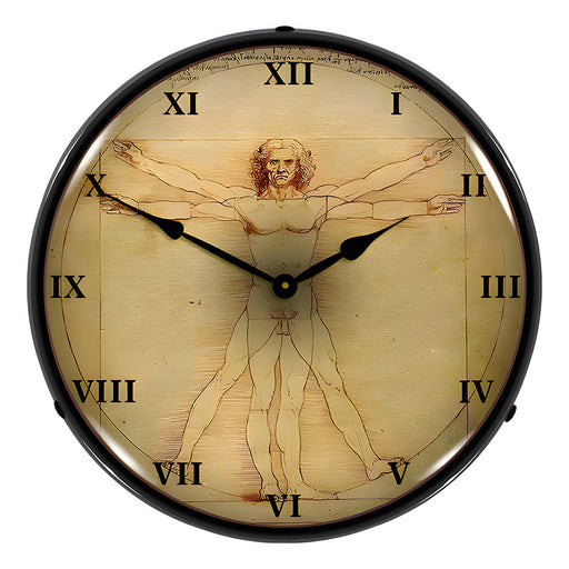 Collectable Sign and Clock Vitruvian Man Backlit Wall Clock