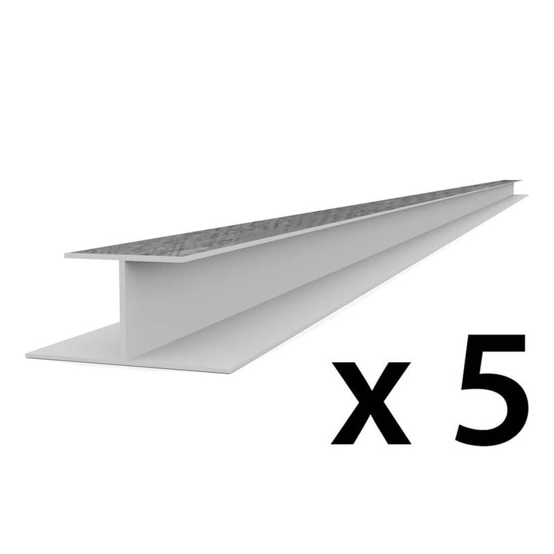 Proslat PROCORE+ PVC 8 ft. Slatwall H Trim - Gray Wood (5-Pack) | 26325K | Garage Giant