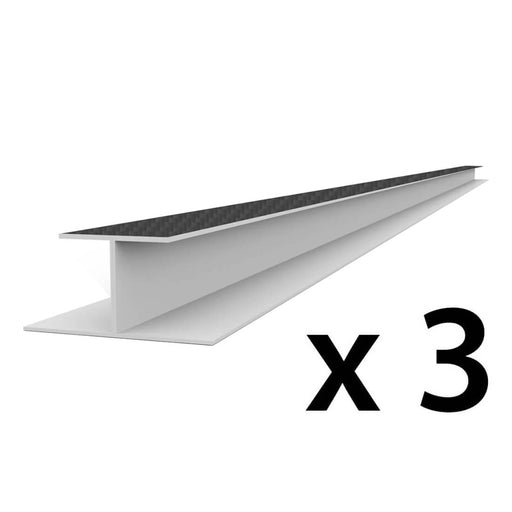 Proslat PROCORE+ PVC 8 ft. Slatwall H-Trim - Carbon Fiber (3-Pack) | 27323K | Garage Giant