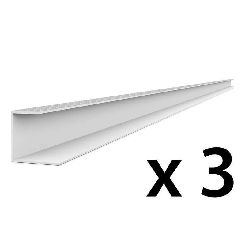 Proslat PROCORE+ PVC 8 ft. Slatwall Side Trim - Silver Gray Carbon Fiber (3-Pack) | 28123K | Garage Giant