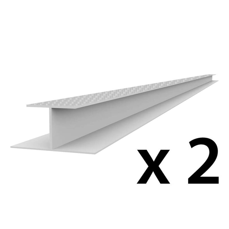 Proslat PROCORE+ PVC 8 ft. Slatwall H Trim - Silver Gray Carbon Fiber (2-Pack) | 28322K | Garage Giant
