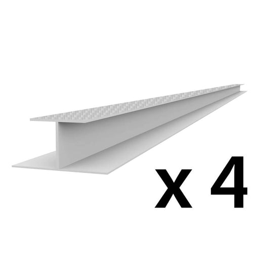 Proslat PROCORE+ PVC 8 ft. Slatwall H Trim - Silver Gray Carbon Fiber (4-Pack) | 28324K | Garage Giant
