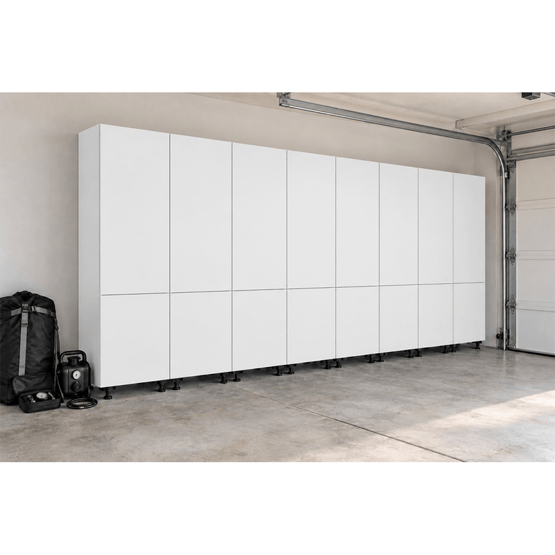 Klovo White 8-Piece Tall Garage Cabinet System