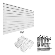 Proslat Ultimate Slatwall Wall Storage Bundle (White) | 33009K | Garage Giant