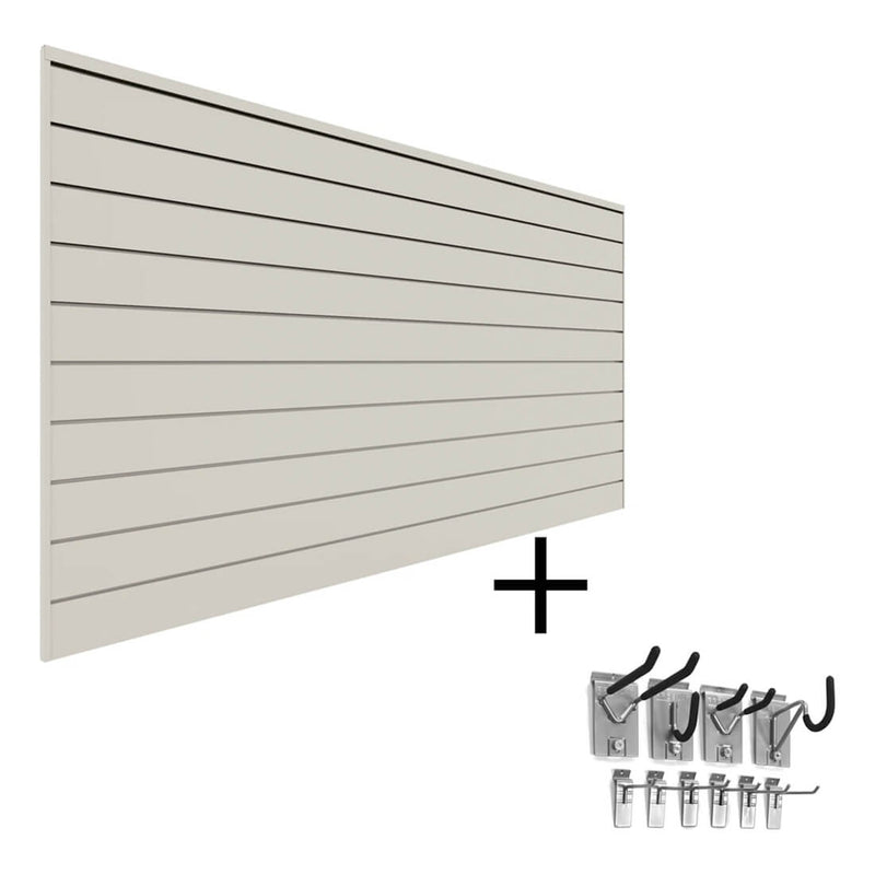 Proslat 8' x 4' PVC Slatwall Mini Bundle (Sandstone) | 33014K | Garage Giant