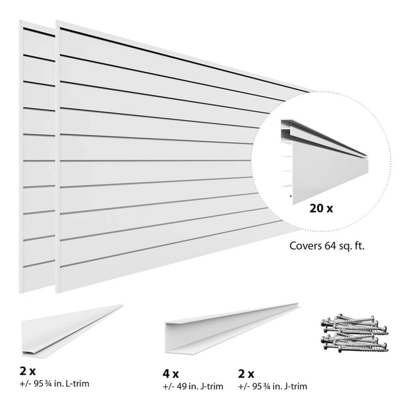 Proslat Ultimate Slatwall Wall Storage Bundle (Charcoal) | 33509K | Garage Giant