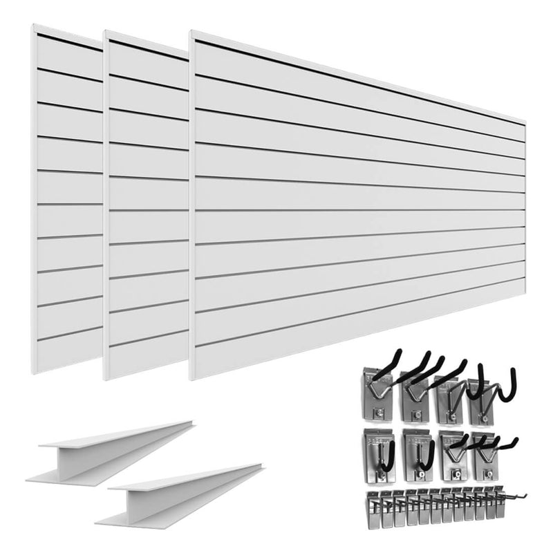 Proslat PVC Standard Slatwall Bundle - White | 33720K | Garage Giant