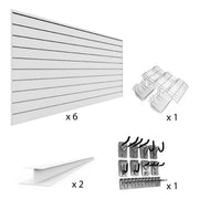 Proslat PVC The Upgrade Slatwall Bundle - White | 33721K | Garage Giant
