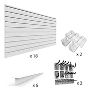 Proslat PVC The Complete Slatwall Bundle - White | 33723K | Garage Giant