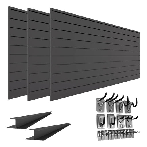 Proslat PVC Standard Slatwall Bundle - Charcoal | 33725K | Garage Giant
