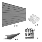 Proslat PVC The Complete Slatwall Bundle - Light Gray | 33733K | Garage Giant