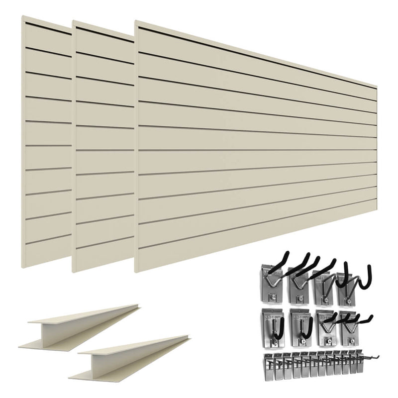 Proslat PVC Standard Slatwall Bundle - Sandstone | 33735K | Garage Giant