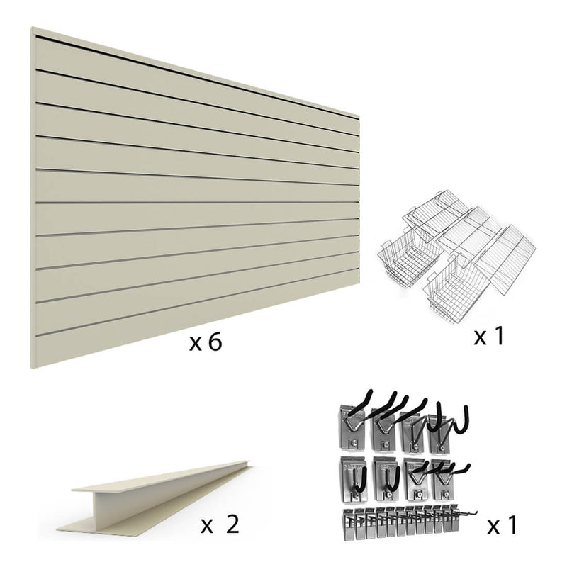 Proslat PVC The Upgrade Slatwall Bundle - Sandstone | 33736K | Garage Giant