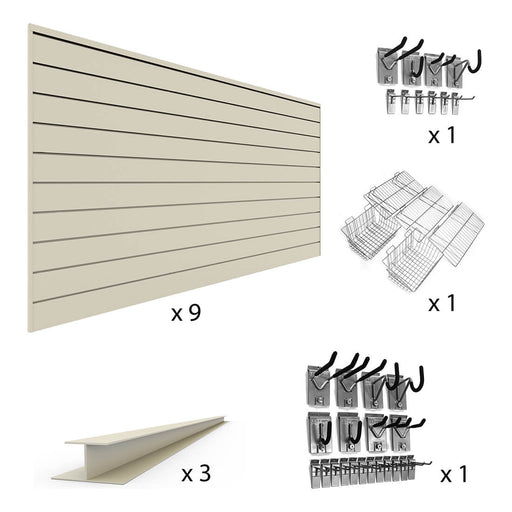 Proslat PVC The U-Turn Slatwall Bundle - Sandstone | 33737K | Garage Giant