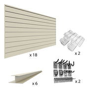 Proslat PVC The Complete Slatwall Bundle - Sandstone | 33738K | Garage Giant