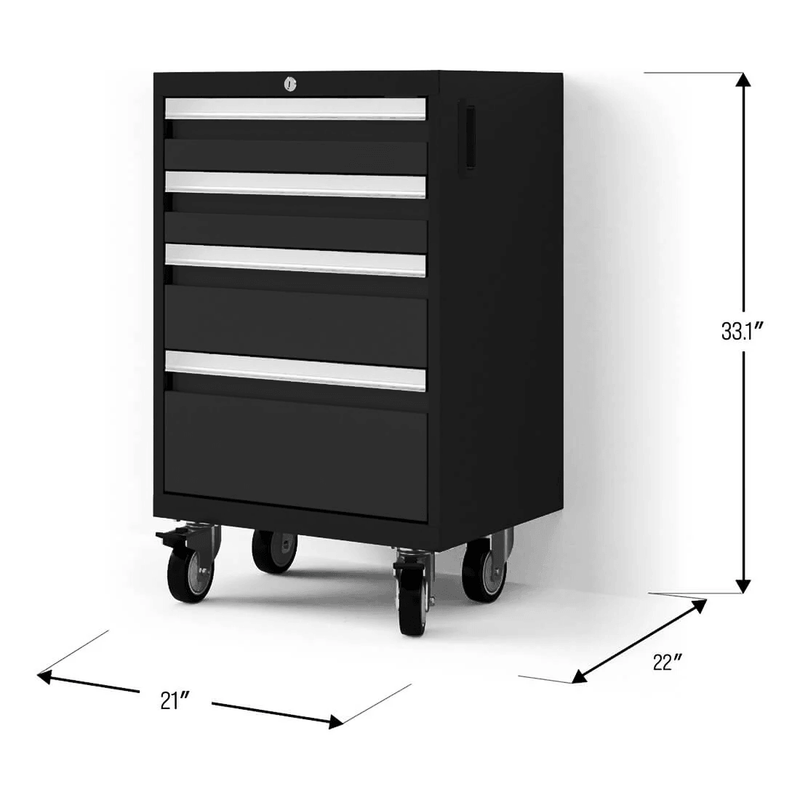 NewAge Products Bold XL Black Rolling Tool Drawer Cabinet