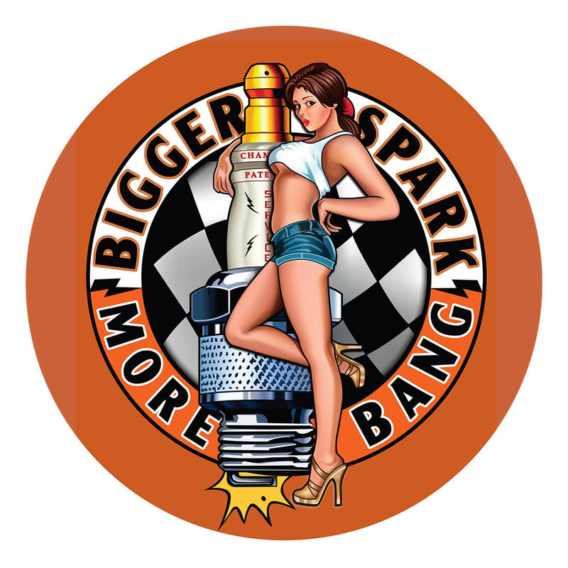 PERGL Bigger Spark More Bang 36-Inch Metal Sign
