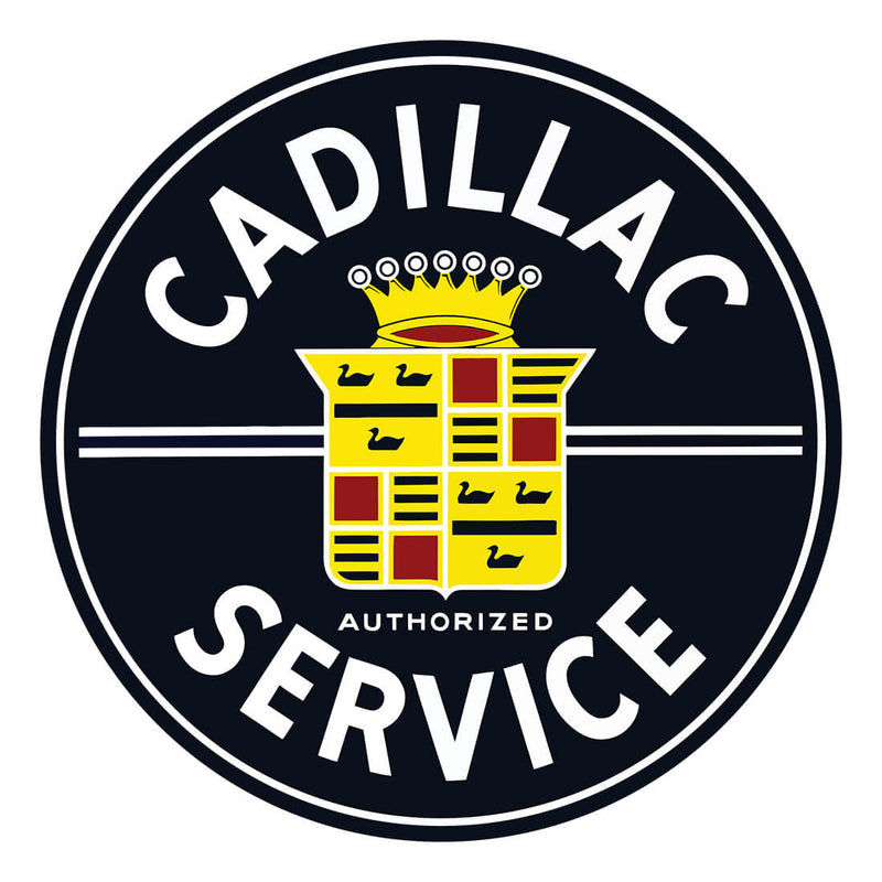 PERGL Cadillac Authorized Service 36-Inch Metal Sign