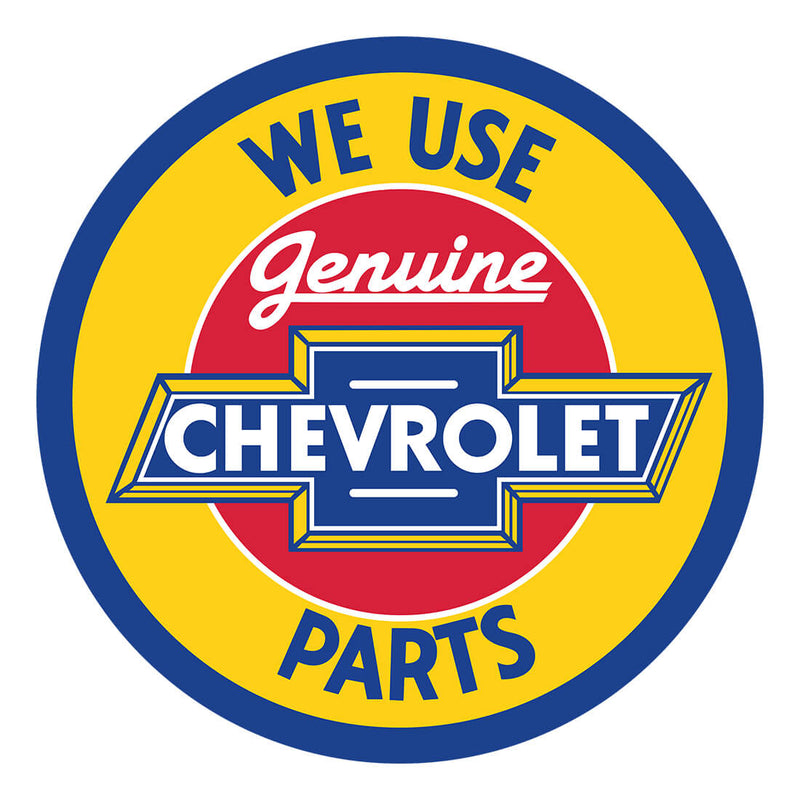 PERGL We Use Genuine Chevrolet Parts 36-Inch Metal Sign