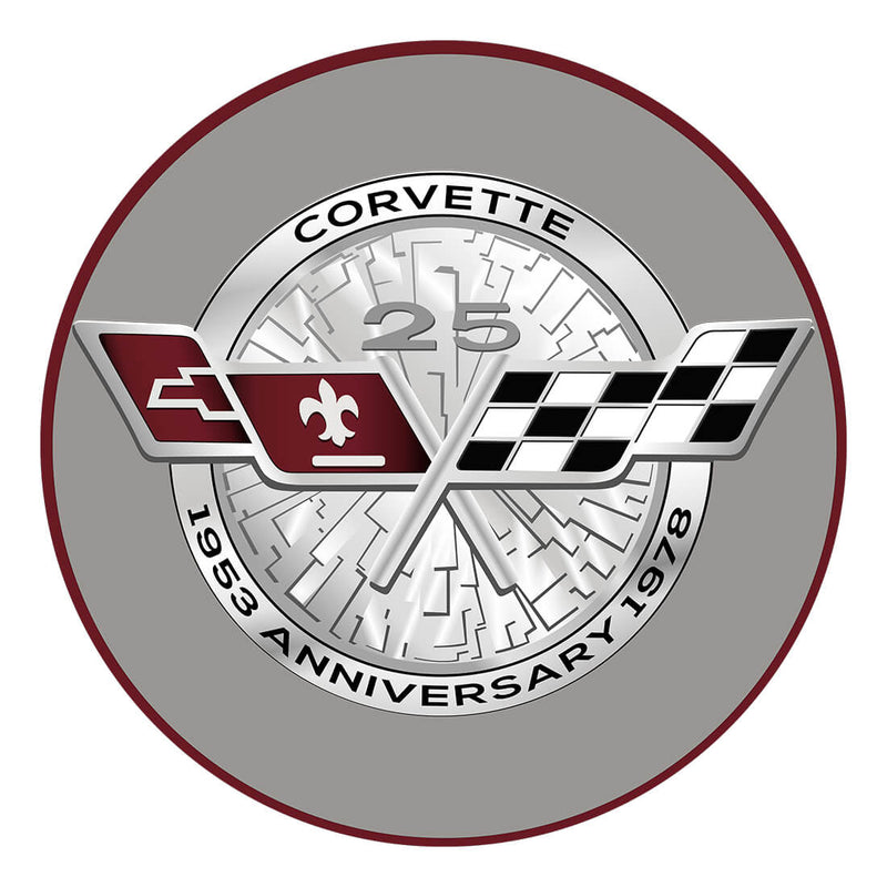 PERGL Corvette 1953 Anniversary 36-Inch Metal Sign
