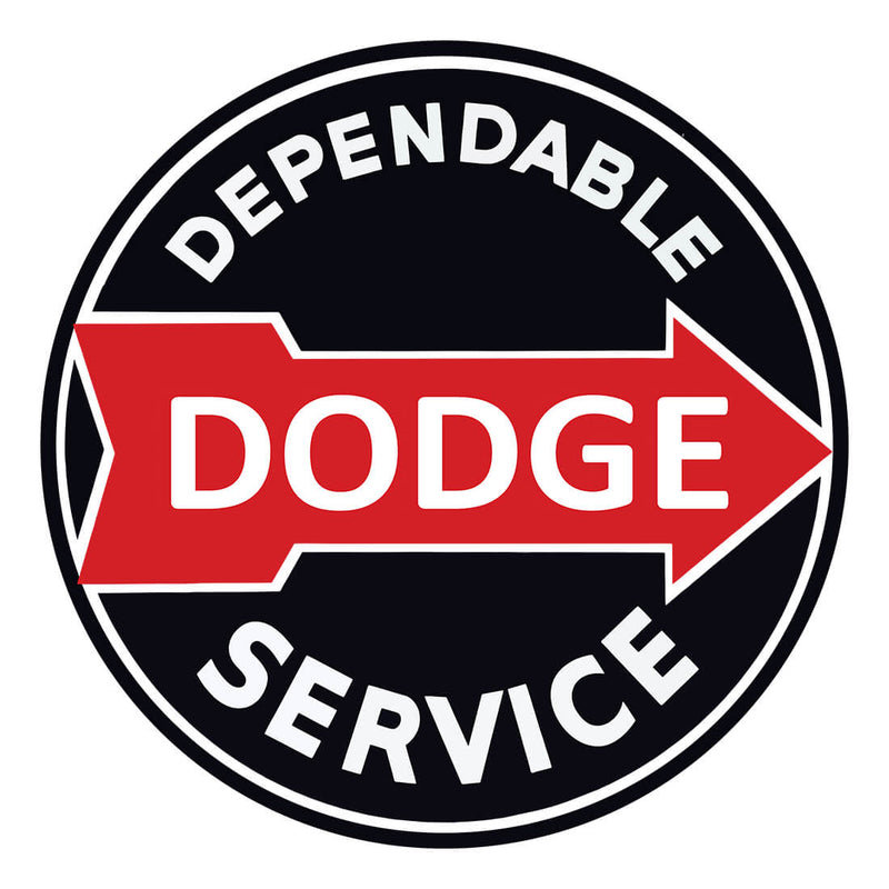 PERGL Dodge Dependable Service 36-Inch Metal Sign