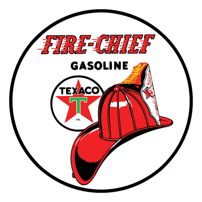 PERGL Texaco Fire Chief Gasoline 36-Inch Metal Sign